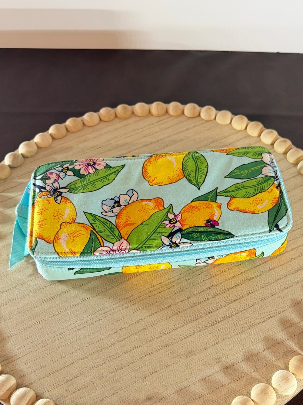 Vera Bradley Lemon Grove Travel Pill Organizer 28 Compartment Medication Case